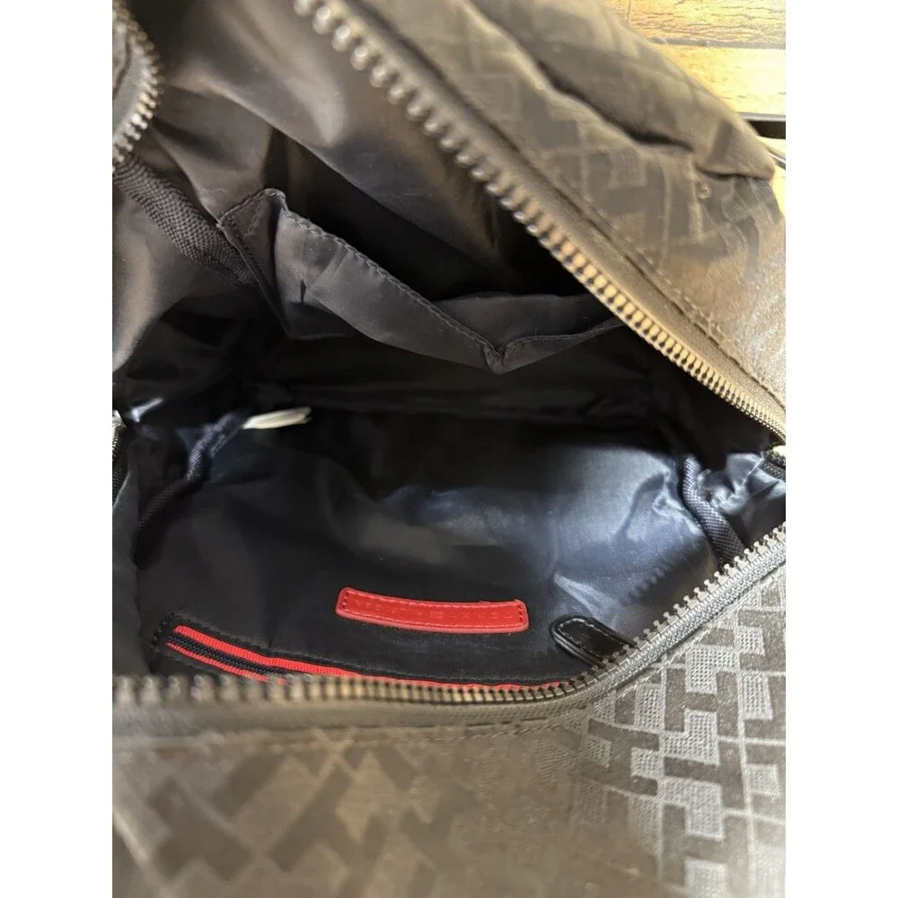 🔥Tommy Hilfiger Women's Mini Backpack Black Bag Signature TH Pattern